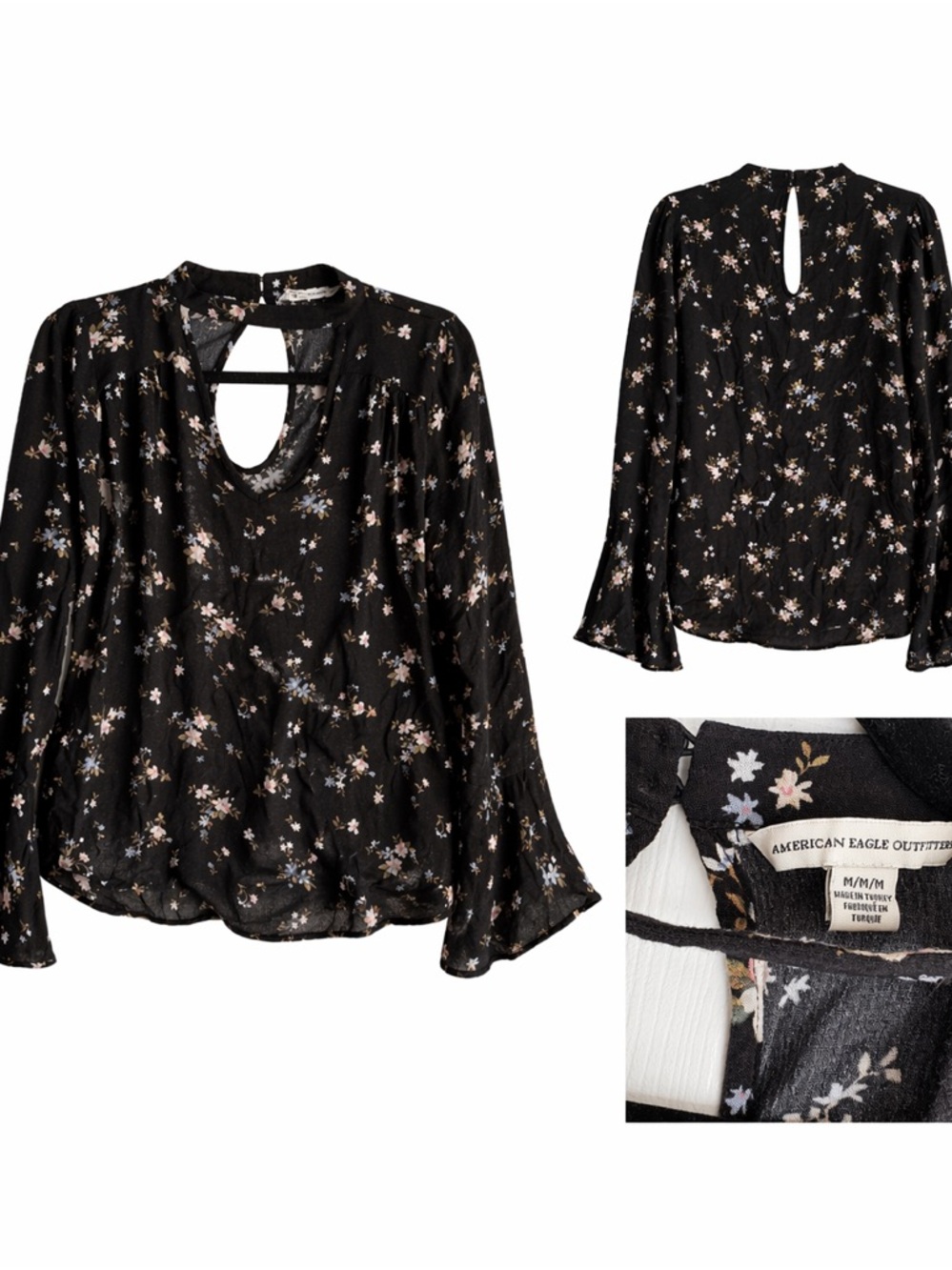 🌸 American Eagle Floral Blouse 🌸 Size Medium